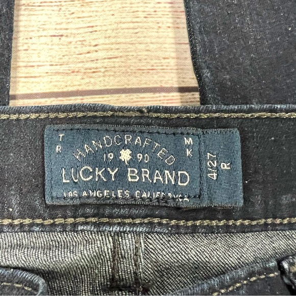 Lucky Brand Brooke Skinny Dark Wash Ankle Raw Hem Jeans Size 4/27 - Picture 6 of 11
